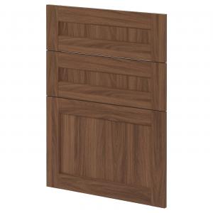 3 фасада для посудомоечной машины METOD IKEA, 60 см, цвет enköping brown/walnut effect