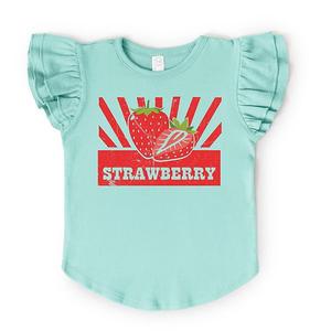 Футболка с рукавами-крылышками Strawberry rays The Juniper Shop, Seafoam
