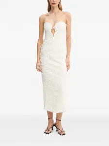 Платье миди Braya с вырезами Bardot, белый
