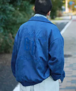 Сумка в винтажном стиле с вышитыми английскими буквами и замшевая куртка-бомбер Hook, цвет Navy