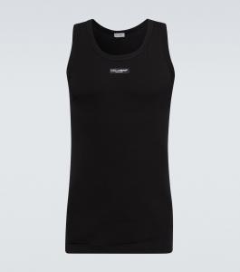 Топ из смесового хлопка с логотипом Dolce&Gabbana, черный