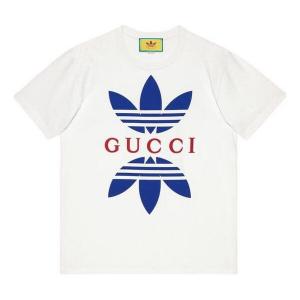 Футболка GUCCI x adidas cotton jersey T-shirt in white, белый