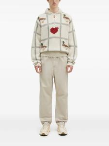 Свитер ручной вязки интарсия с застежкой-молнией на половину длины Human Made, белый