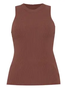 Топ без рукавов из ребристой вязки Rick Owens, красный