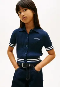 Кардиган-Поло с коротким рукавом и вышивкой логотипа. Tommy Hilfiger, Dark Night Navy