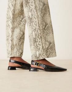 Черные балетки Loretta с открытым носком и открытой пяткой от ASOS DESIGN