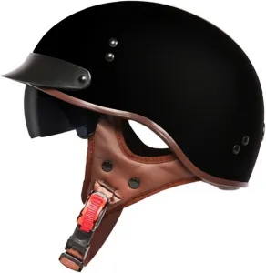 Мотоциклетный шлем Hanhua, ретро-мотоциклетный полушлем, сертифицированный по стандарту ECE, унисекс, шлем-полушлем с открытым верхом, для круизеров и чопперов, защитный шлем от столкновений