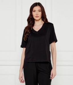 Футболка женская Liu Jo Sport с декором V-образного выреза, черный