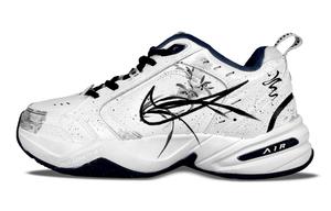 Nike Мужские и женские противоскользящие и износостойкие низкие массивные кроссовки Air Monarch 4 черно-белые