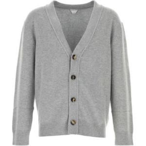 Кардиган с аппликацией из кожи Intrecciato Bottega Veneta, серый