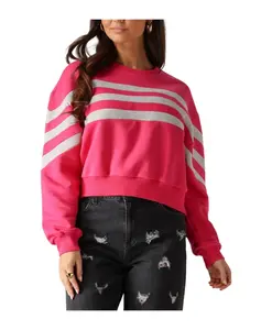 Вязаный укороченный пуловер Alix The Label, розовый