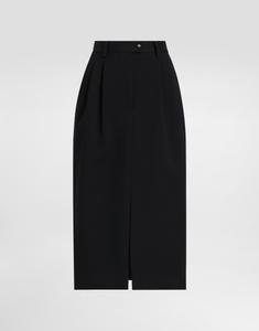 Шерстяная юбка-карандаш миди DOLCE & GABBANA, черный