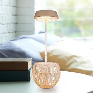 Светодиодная настольная лампа Globo Lighting Wanda, акриловое стекло / цветное стекло - 1 пламя - медь