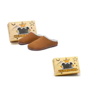 Женские противоскользящие тапочки с закрытым носком VICTORIA&VERA, коричневый