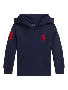 Толстовка с капюшоном Big Pony из флиса POLO RALPH LAUREN KIDS, синий