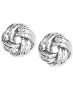 Серьги-Гвоздики с узелками Anne Klein, silver