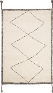 SAFAVIEH Casablanca Collection ковер, 69 x 122 см, Ivory & Charcoal, ручной работы марокканский бохо из шерсти, идеально подходит для помещений с высокой проходимостью: прихожая, гостиная, спальня (CSB911A)