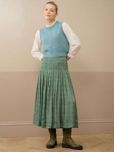 Топ с коротким рукавом из смесовой альпаки с фактурной вязкой Brora, Mist