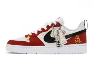 Court Borough Fairy Tale противоскользящие амортизирующие износостойкие низкие детские скейтбордистские кроссовки Nike, красный черный белый