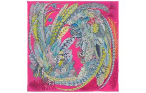 HERMES Шелковый платок для женщин, красный