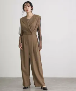 Комплект из двух предметов: брюки и топ с высоким воротником Pourvous, цвет Beige