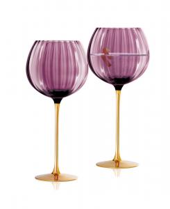 Набор из 2 стильных бокалов в форме воздушного шара Qualia Glass, фиолетовый