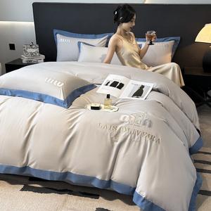 FUANNA Комплект постельного белья 4 предмета, простыня на резинке 180 см, пододеяльник 200×230 см, светло-серый