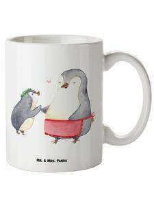 Кружка XL Пингвин с ребенком без слов в белом цвете Mr. & Mrs. Panda