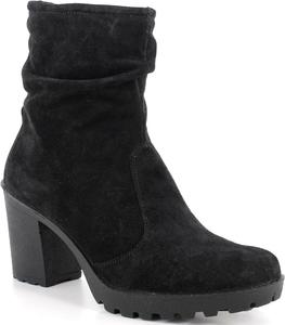 Женские замшевые ботильоны Alpine Swiss Bianca с мягкой посадкой, сделанные в Италии, на массивном каблуке с рифленой подошвой, Black