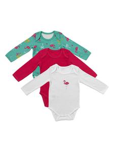 Schlummersack Комплект из 3 детских боди с длинными рукавами из органического хлопка, розового цвета
