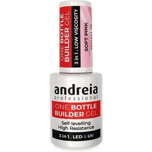 Андрея Профессиональный гель для наращивания ногтей Трехфазный 3 в 1 Низкая вязкость Гель для наращивания ногтей со светодиодами и УФ-излучением во флаконе Наращивание ногтей Самовыравнивающийся, с высоким сопротивлением Цвет Мягкий розовый 14 мл Andreia