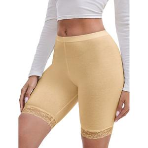 Женские шорты для коррекции фигуры с кружевной отделкой, эластичные, легкие и мягкие Inspire Chic, Beige