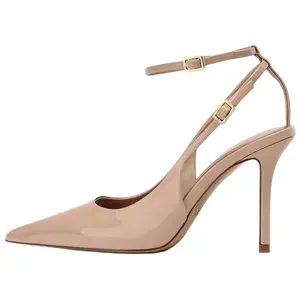 ZARA Туфли на тонком каблуке высотой 10,5 см, женские, бежевые