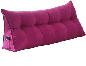 Подушка-клин COZMAX для чтения и изголовья, красная, 150x20x50 см