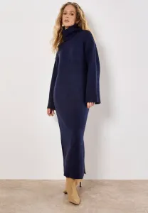 Платье-Свитер с высоким воротником Apricot, Navy