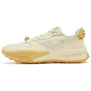 Амортизирующие износостойкие низкие повседневные кроссовки женские Wheat Straw Yellow Light Pear Yellow QIAODAN, Wheat Straw Yellow/Light Pear Yellow