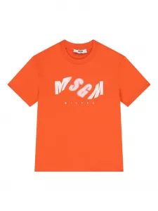 Футболка с логотипом Msgm Kids, оранжевый
