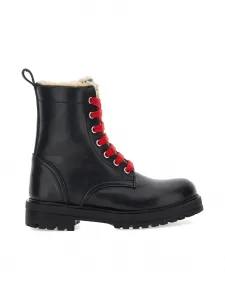 Ботинки из овчины на шнуровке Philosophy Di Lorenzo Serafini Kids, черный