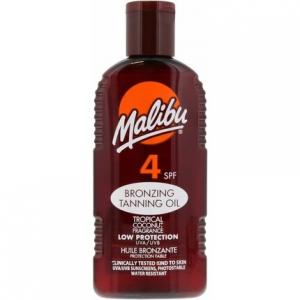 Sun Spf 4 Бронзирующее масло для загара, водостойкое с ароматом кокоса, 200 мл, Malibu