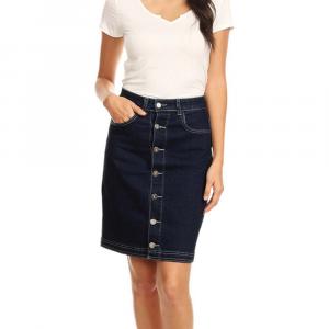 Женская винтажная юбка трапециевидной формы на пуговицах Anna-Kaci, цвет Indigo