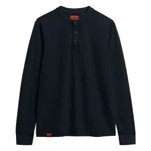 Лонгслив Superdry Vintage Textured Grandad, синий