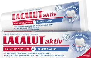 Зубная паста для активной защиты десен и усилителя Мягкий белый 75мл Lacalut