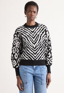 Джемпер DKNY MIXED ANIMAL FLOCKD SWEATER, Ivory/Black/Black