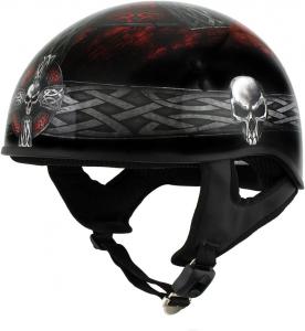 Мотоциклетные полушлемы Hot Leathers Advanced DOT Skull Cap Classic Biker HLD HLT, HLD1008-CELTIC-CROSS