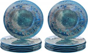Certified International Radiance Teal Melamine обеденная тарелка 28 см, большой размер, мультиколор, набор из 6 штук (упаковка 2 шт)