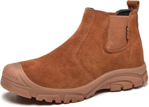 Ботинки с защитным носком для мужчин и женщин, дышащие, легкие, для промышленного строительства и активного отдыха, кроссовки с противоскользящей подошвой (Цвет: черный, Размер: 10.5 US) Hisxus