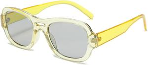 Квадратные солнцезащитные очки для женщин, роскошная металлическая оправа, винтажные солнцезащитные очки в стиле Y2K с защитой от УФ-излучения UV400, артикул 23041 Melrose, Yellow