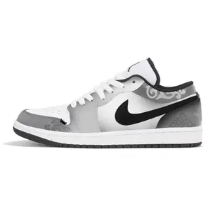 Jordan Air 1 нескользящие износостойкие низкие винтажные баскетбольные кроссовки мужские gray white