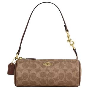 Сумка через плечо Nolita из ПВХ с кожаными вставками Trumpets женская карамельная COACH