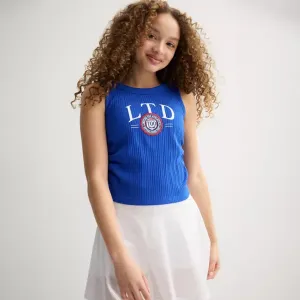 Топ с американской застежкой сбоку для девочек 7-16 лет Limited Too, синий